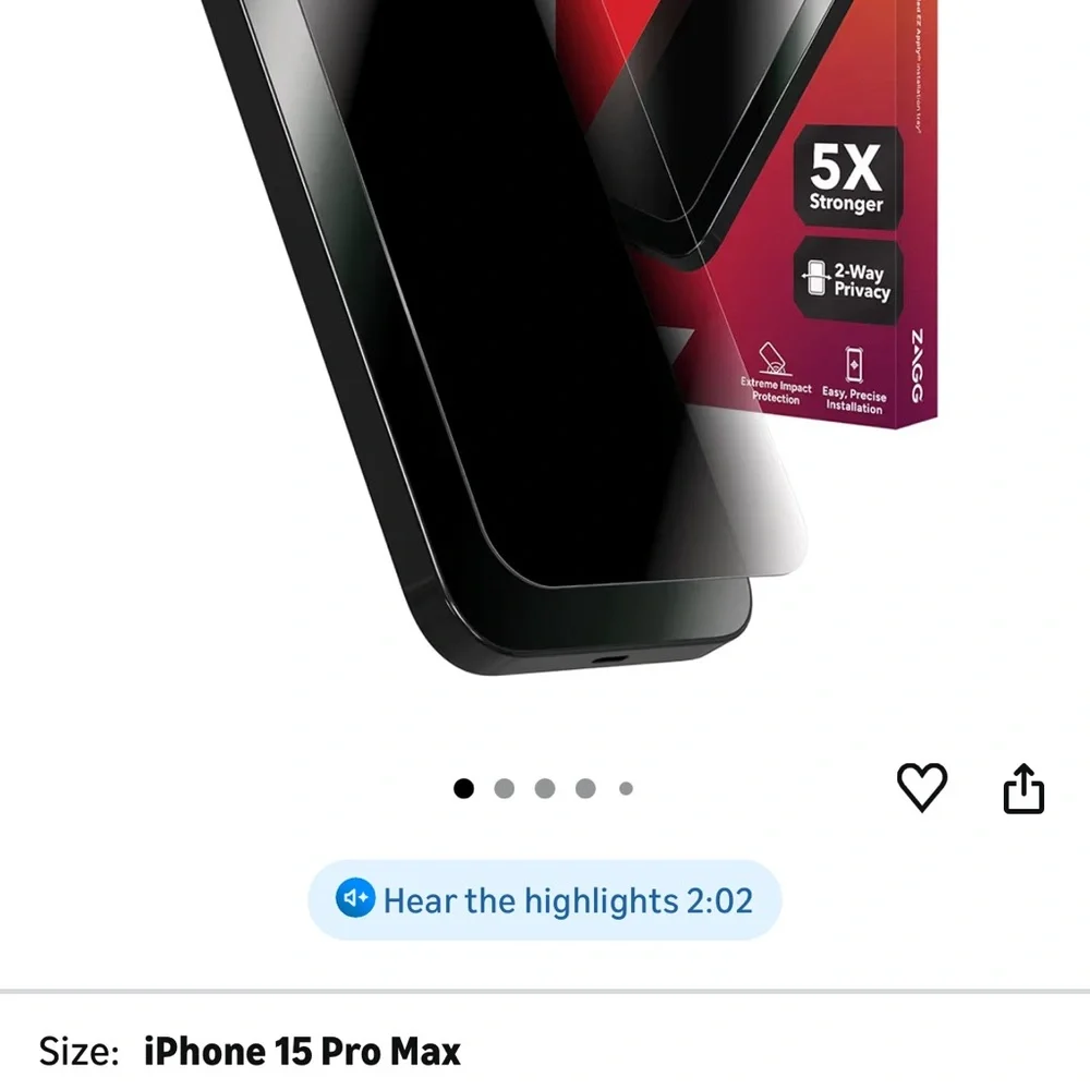 ZAGG Glass Elite Privacy iPhone 15 Pro Max Screen Protector
